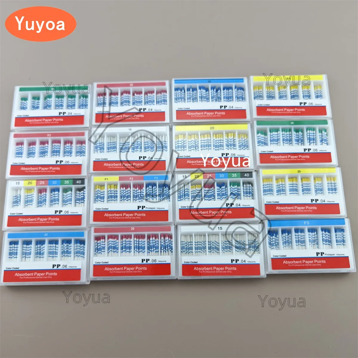 10x100pcs/pack Absorbent Paper Points 02/04/06/F1-F3 PP Endodontics Absorbent Paper Cone Dentist materials Guttahanger