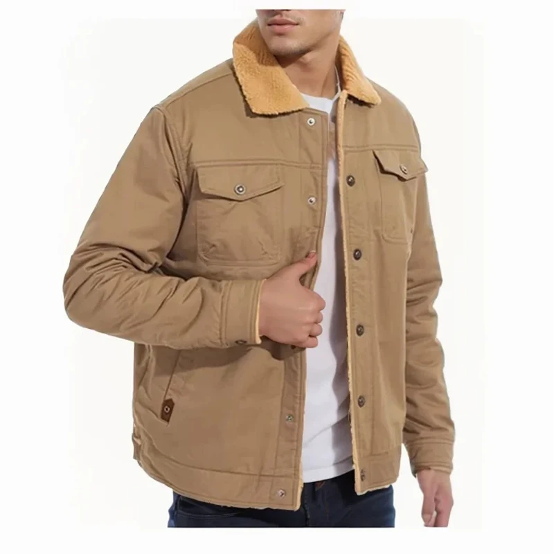 Autumn Winter Men's Fleece Jackets Casual Male Outdoor Windbreaker Work Jacket Mens Thermal Warm Tactical Coats Clothing