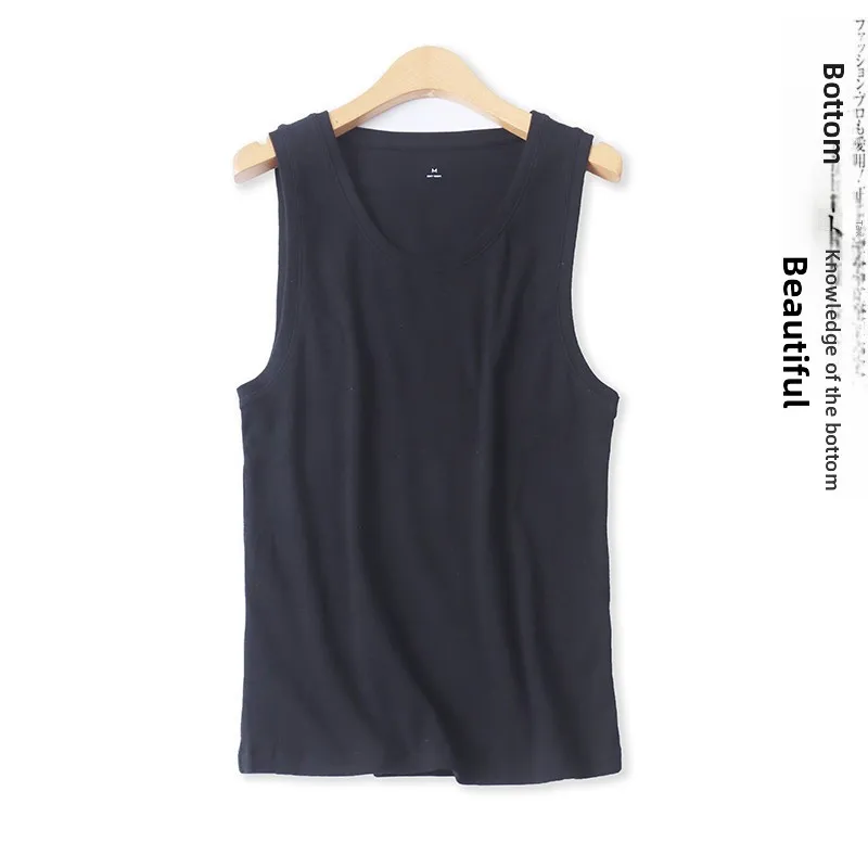 Summer New Style Women's Sleeveless round Neck Slim Fit Pure Color Thread Cotton Vest Easy Wear Comfortable Casual Top