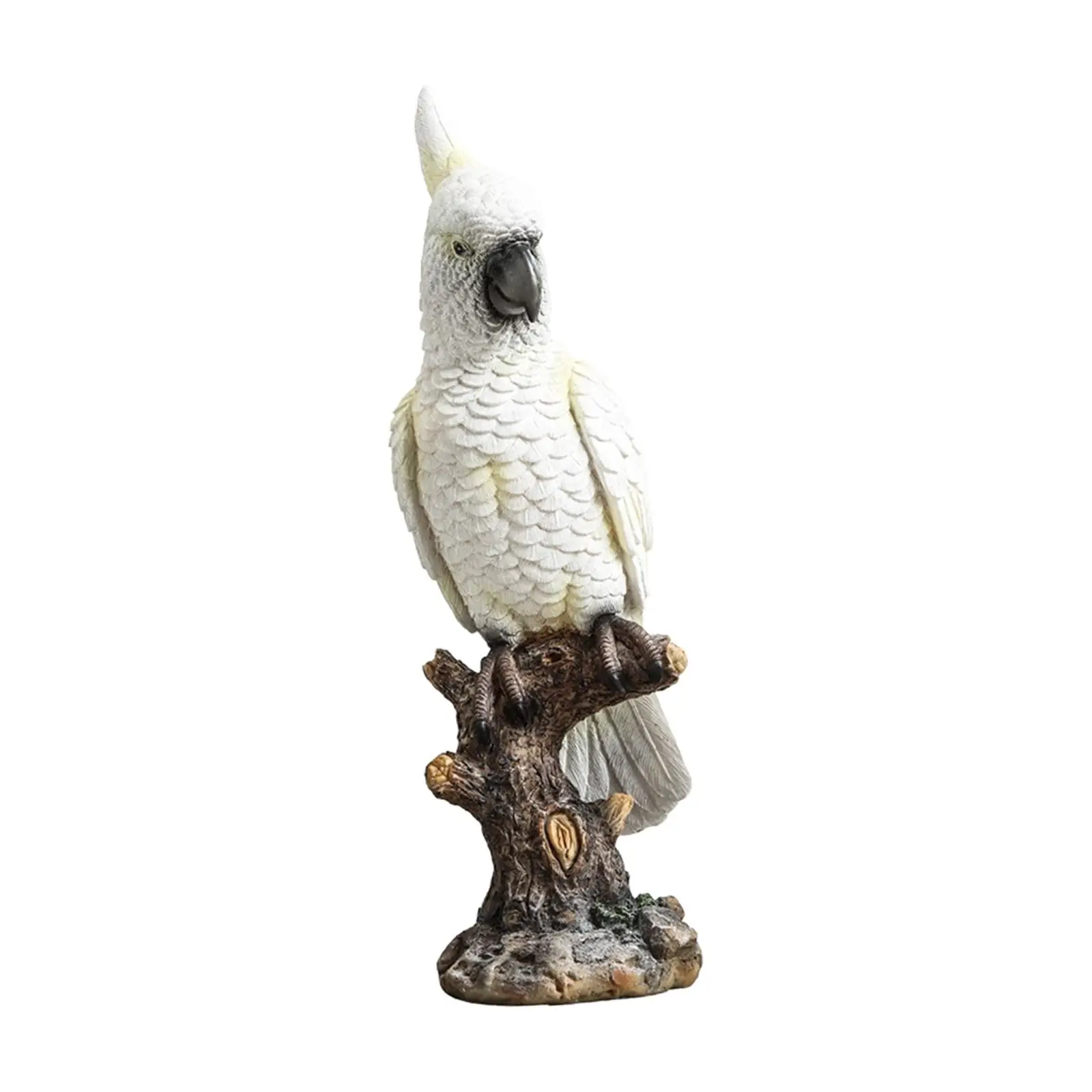 Parrot Statue Collectible Art Crafts Animal Sculpture Desktop Ornament for Bedroom Bookshelf Office Cabinet Housewarming Gift