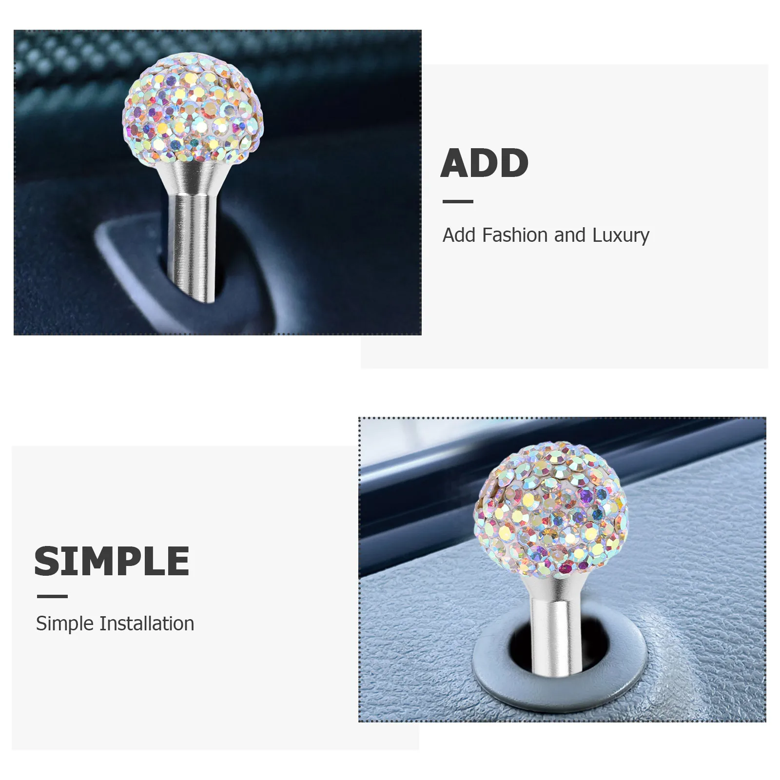 

2pcs Car Door Lock Handle Pull Pin Interior Accessories Aluminum Alloy Durable Easy Install Compatible Auto Parts Universal For