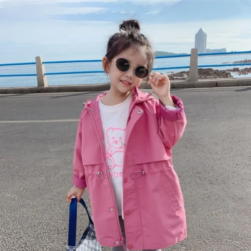 New Children\'s Korean Version Of The Windbreaker Jacket Baby Foreign Style Coat Skirt 2 4 6 8T Girls\' Autumn Clothes