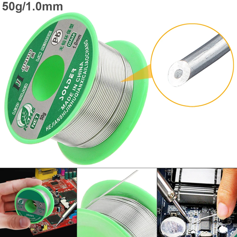 

Solder Wire 50g 1.0mm Sn99.3 Cu0.7 Rosin Core Welding Wire with Flux and Low Melting Point for Electric Soldering Iron