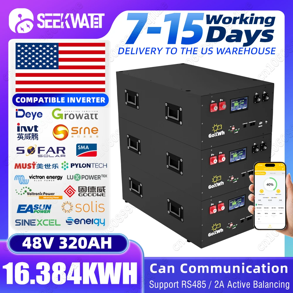 Smart Home Energy App - 48V 320Ah Grade A LiFePO4-batterijpakket, slimme