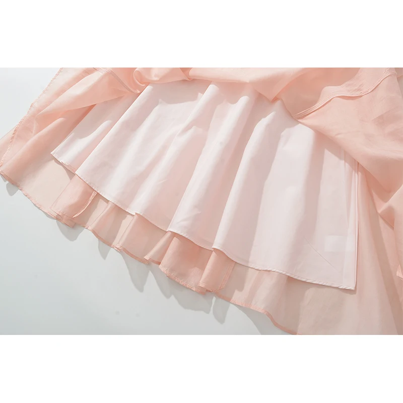 2025年夏 レディース セクシー ノースリーブ Vネック Aライン ミディ丈 エレガント ピンク ドレス パーティー ワンピース