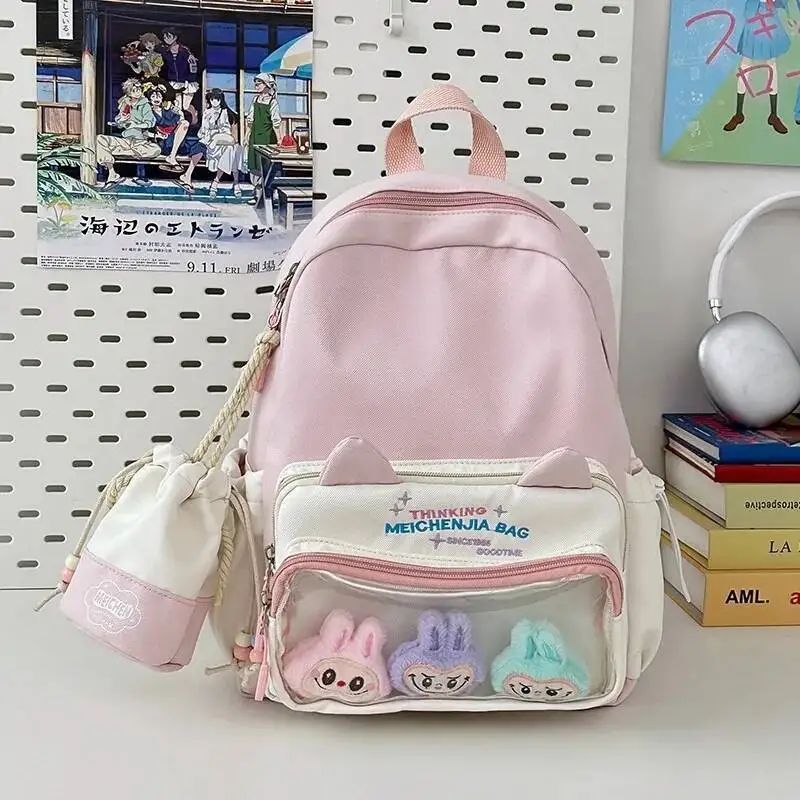 Vendita calda più recente zaino trasparente alla moda di grande capacità per studenti delle scuole medie e superiori, ragazze