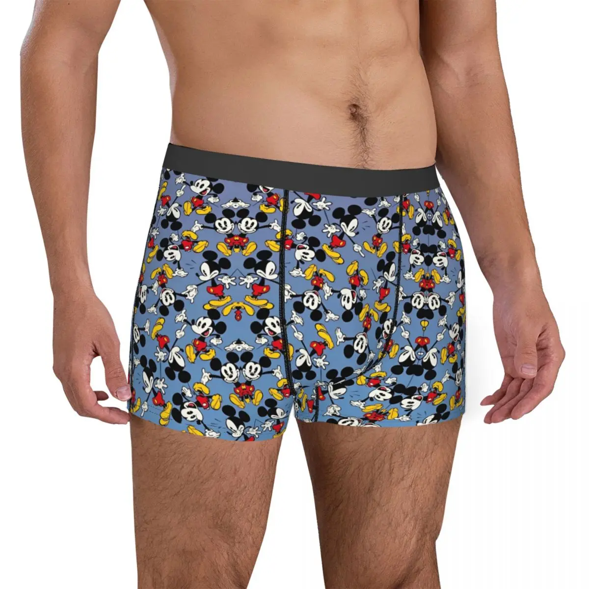 Mickey Mouse Boxers Novidade Presente para Homens, Roupa Interior Divertida, Cuecas Boxer