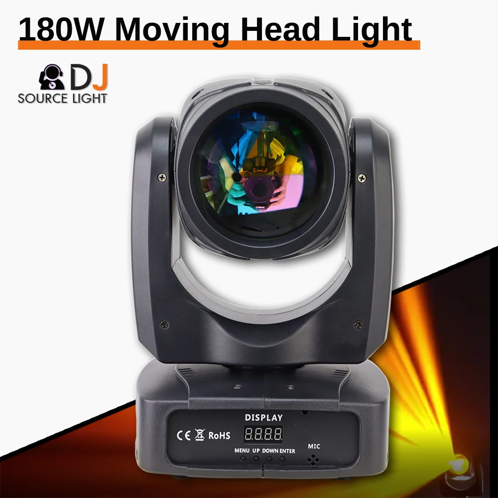 Mini LED Moving Head Light, ponto de feixe, 6 + 12 prismas, efeito arco-íris, DJ, DMX Stage, Disco Bar, DMX512, 11, 13CH, 180W