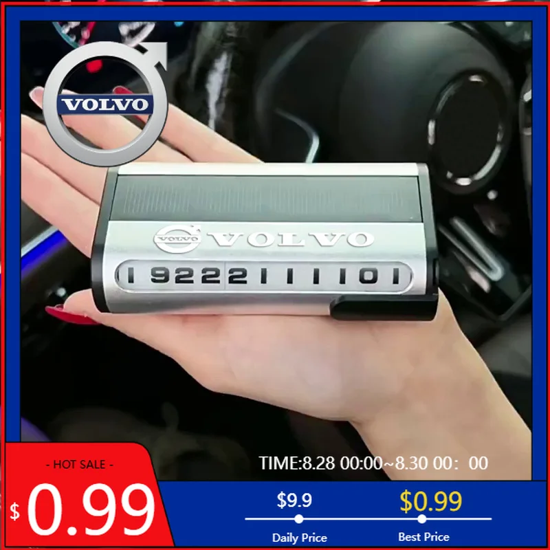 

Колпаки центра колес Светящийся автомобильный временный парковочный номерной знак Солнечная зарядка для Volvo XC90 V90 V60 XC60 V40 EC40 EX40 S80 S60 S