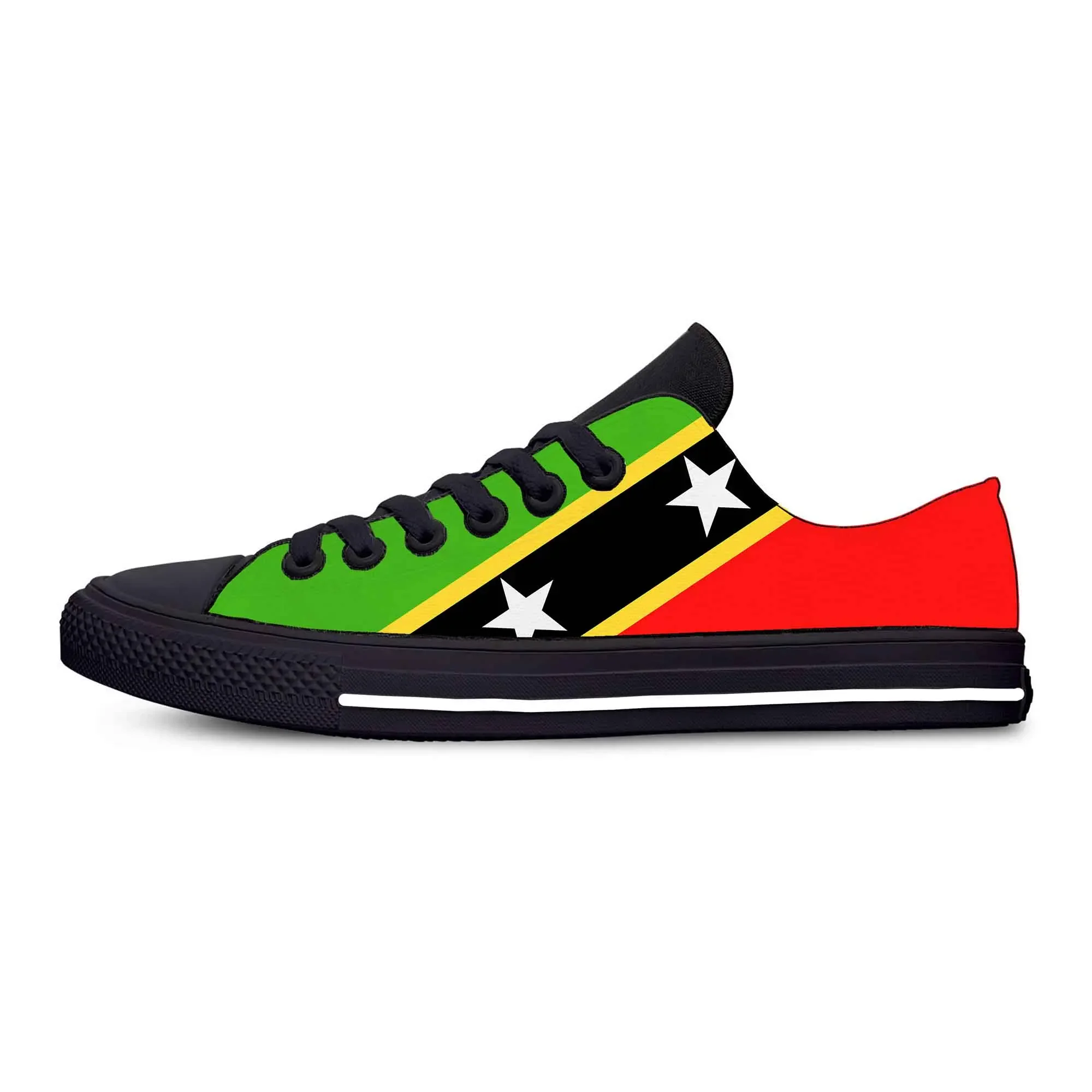 Saint Kitts and Nevis Flag Patriotic Pride Fashion Casual Cloth Shoes Low Top Comfortable Breathable 3D Print Men Women Sneakers