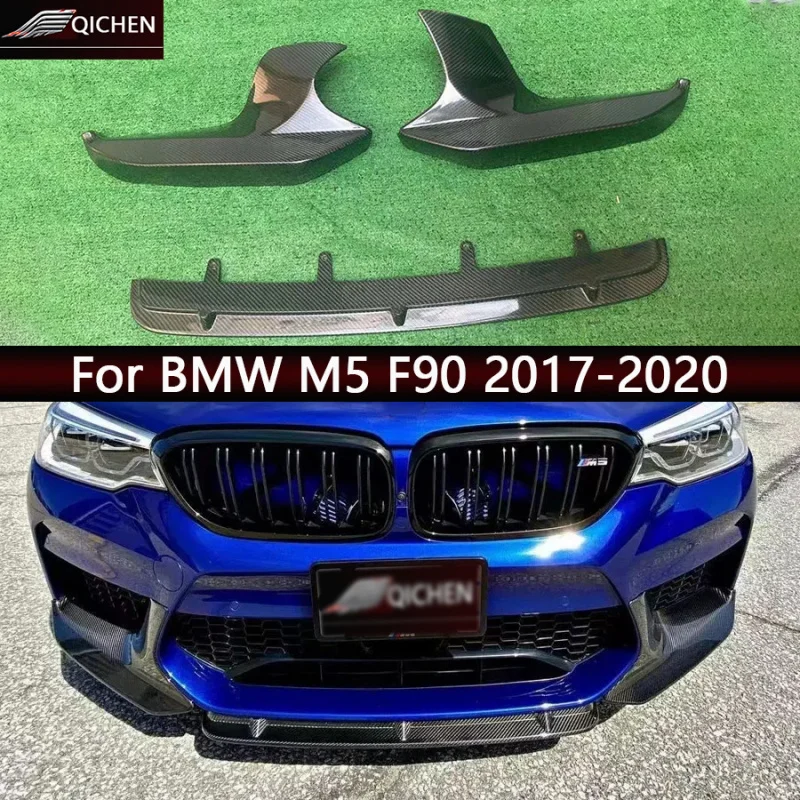 

For BMW M5 F90 2017-2020 Carbon Fiber Front Lip Bumper Separator Diffuser Chin Spoiler wrap angle Car Accessories body kit