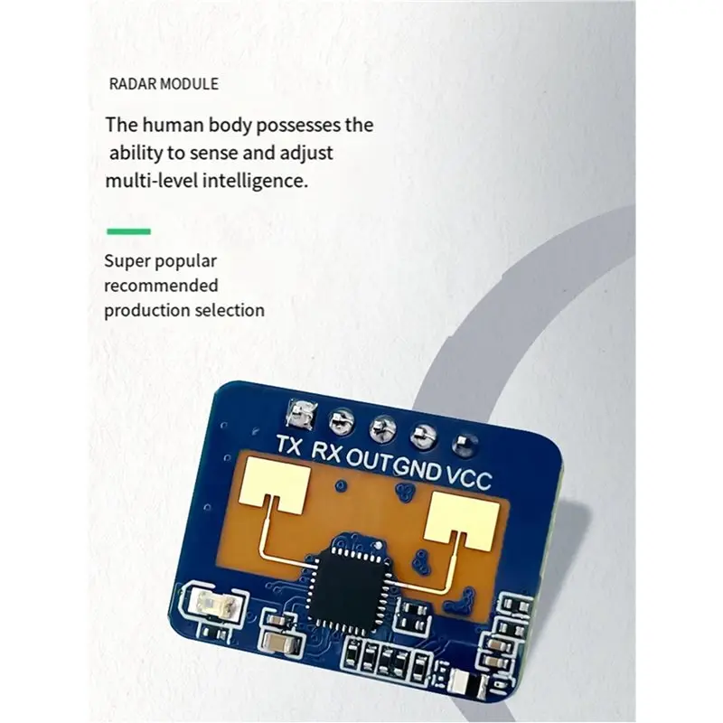 AB11-8Pcs LD2410C Human Presence Radar Sensor Module HLK-LD2410 Millimeter Wave Non-Contact 24Ghz ISM Band Serial Port