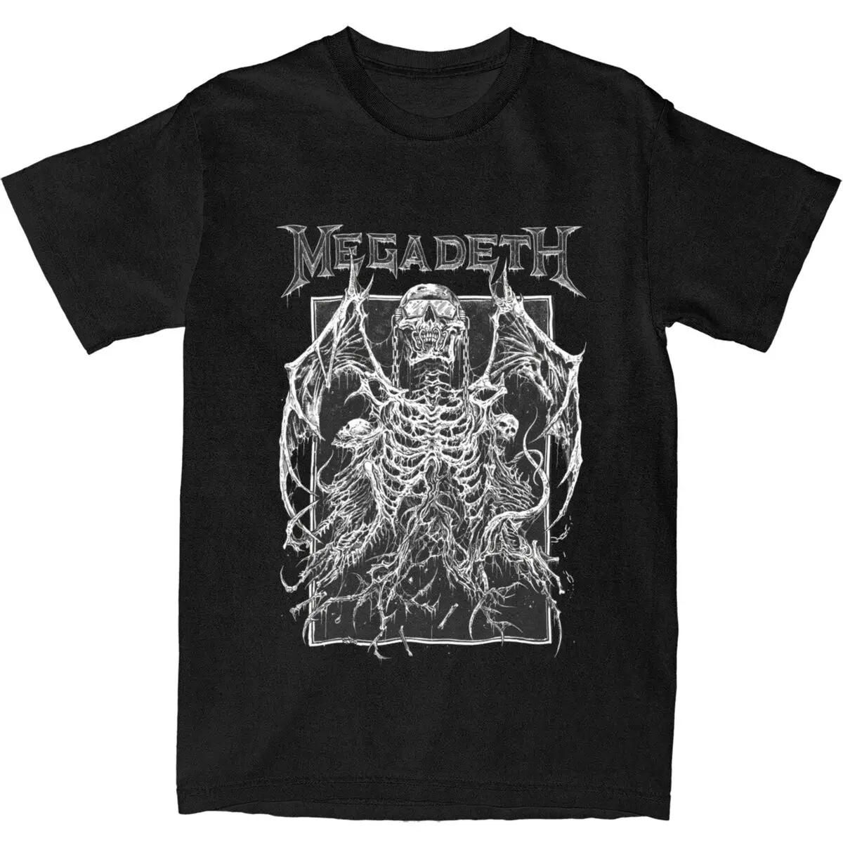 Metal Rock Band Graphic Print T Shirt Megadeths Harajuku T Shirts Short-Sleeve Summer Pure Cotton O-Neck Oversized Tees