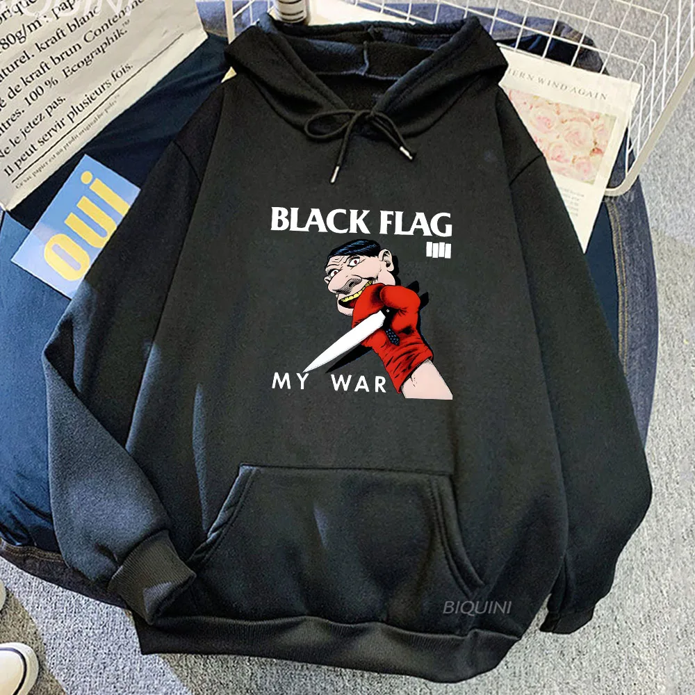 Black Flagg My War Printing Sweatshirts Vintage Grunge Style Hoody Autumn Winter Fleece Clothing Men/women Casual Hoodies