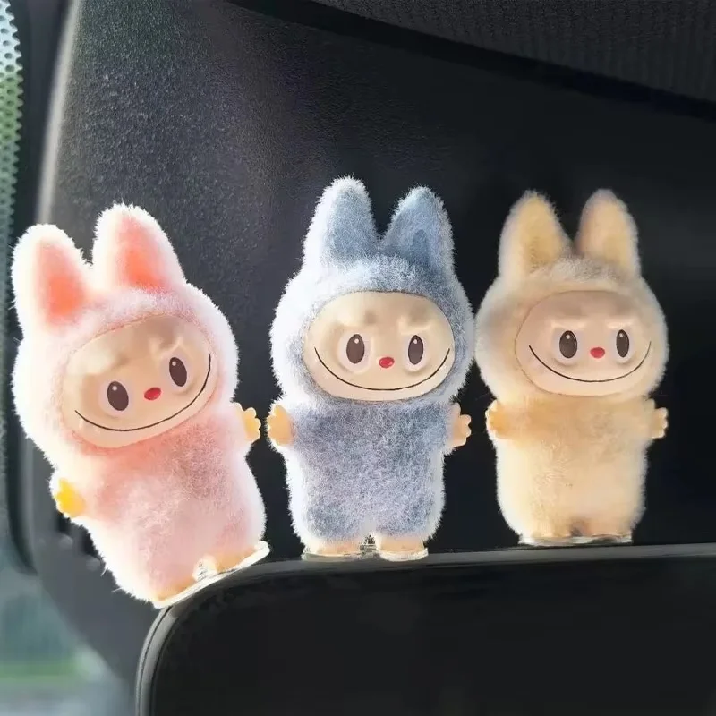 ตุ๊กตาการ์ตูน labubu ชุดมินิ3ซม. มินิ flocking ตุ๊กตาน่ารักประณีตของขวัญจี้ตกแต่งของเล่น Kawaii ของขวัญ