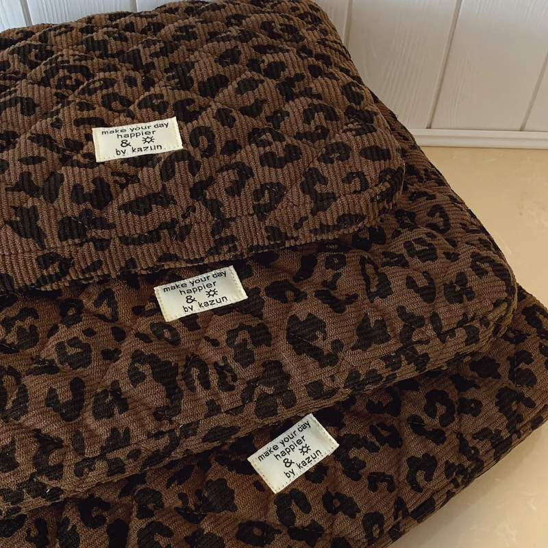 Lässige, leichte, tragbare Laptop-Aufbewahrungstasche aus Cord mit Leopardenmuster, Dekoration, 11/13/15 Zoll, geeignet für den täglichen Pendelverkehr – Detail 16