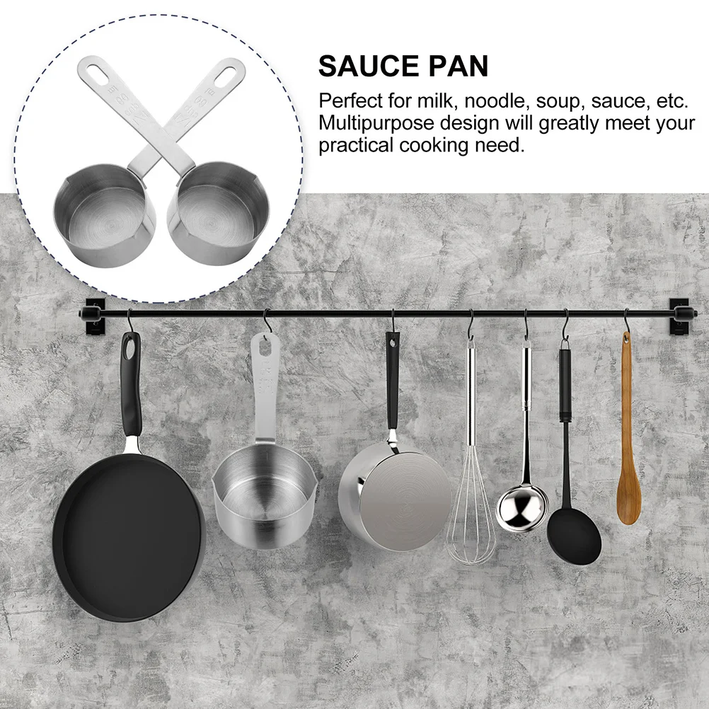 

1Pcs Sauce Pan Stainless Steel Mini Soup Pot Multifunctional Cooking Tool Measuring Milk Baby Food Pan Kitchen Cookware