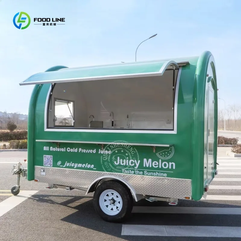 

Restaurant Mobile Kitchen Food Trailer Van USA Made Fiberglass Coffee and Hotdog Chip Truck