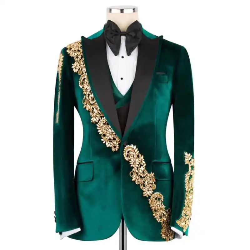 

Бархатный мужской костюм, вечерние костюмы, облегающее одно пальто, свадебный пиджак на заказ, смокинг жениха, официальная одежда, размер по индивидуальному заказу