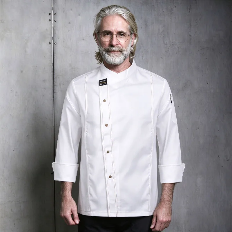 Catering Cook Uniform Kitchen Work Costume Chef's Coat for Food Service Hotel Restaurant Canteen Baking Cafe Household Cooking