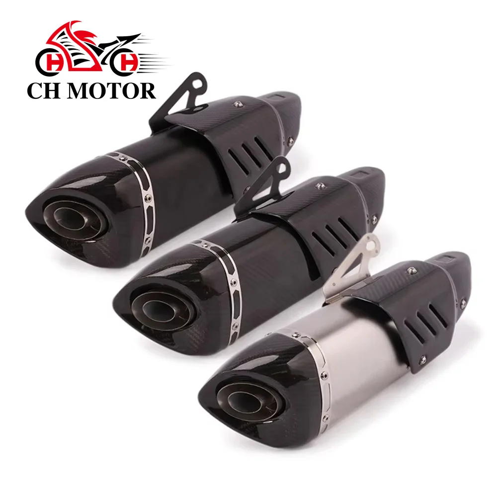 38-51mm Universal Carbon Fiber Slip On Exhaust Muffler Pipe End Tips Removable Baffle DB Killer Motorcycle Dirt Bike ATV