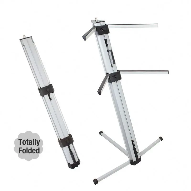 Studio Professional Portable Aluminum Column 2 Tier Spyder Keyboard Stand For Keyboard Piano