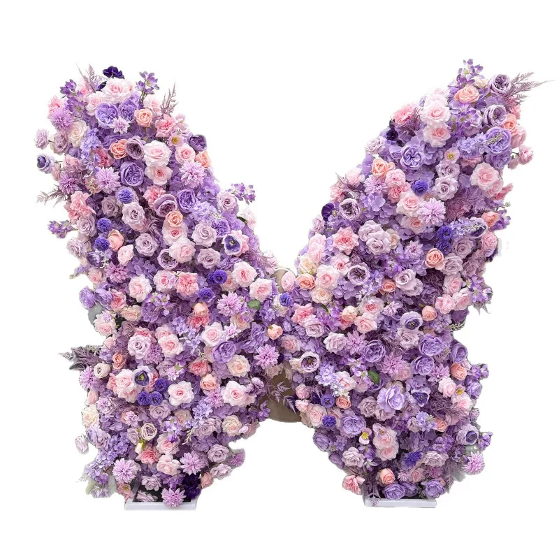 

silk flower road flower beautiful Chen decoration butterfly arch flower wall wedding props