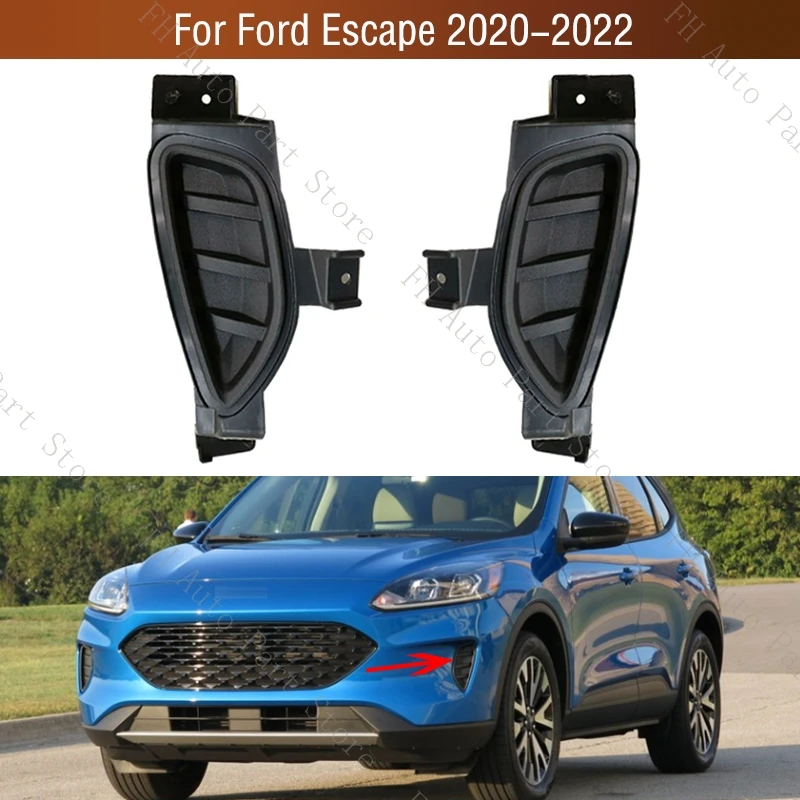 For Ford Escape 2020 2021 2022 Front Bumper Fog Lamp Daytime Light Daylight Grille Cover Frame Trim Lid Bezel Hood