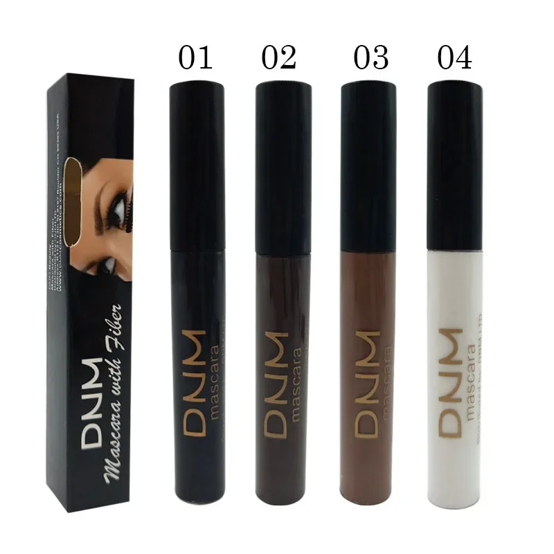 Cosmetics Color Mascara Natural Lashes Extension Eyelash Curly 4D Silk Fiber Colored Mascara White Brown Waterproof Makeup