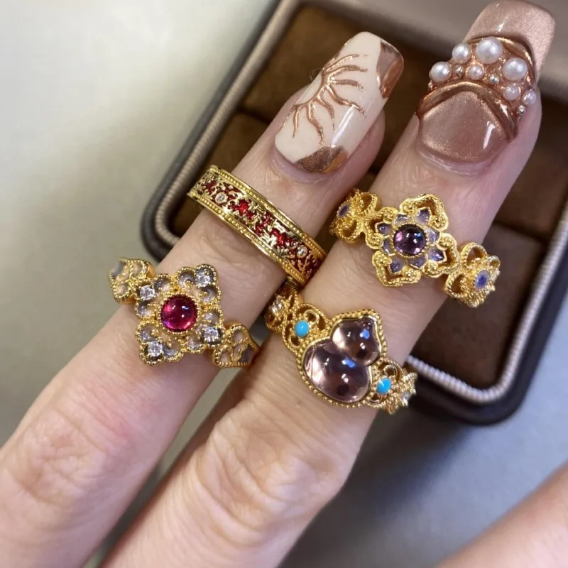 

Новые китайские ювелирные изделия, высококачественные эмалированные кольца, маленькие и изысканные украшения, легкий роскошный темперамент, универсальное укладка, ношение D