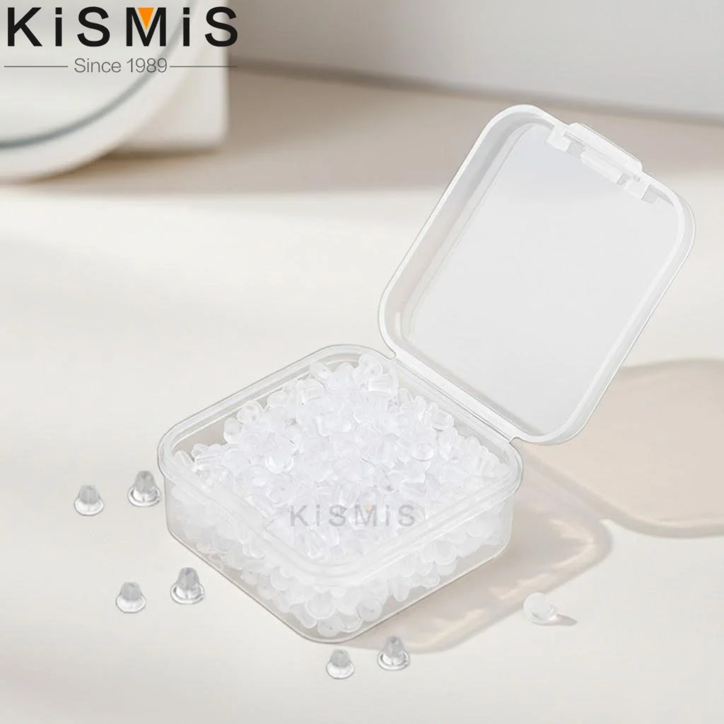 500Pcs Rubber Earring Backs Silicone Ear Plug Caps Stoppers For DIY Jewelry Making Findings Earrings Backs Gift