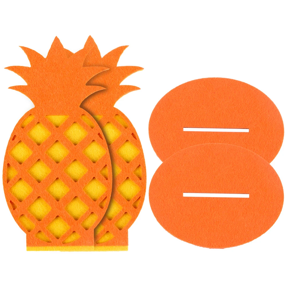 

6pcs Felt Table Decor Lightweight Detachable Pineapple Cactus Flamingo Home Car Office Hawaii Party Decoration