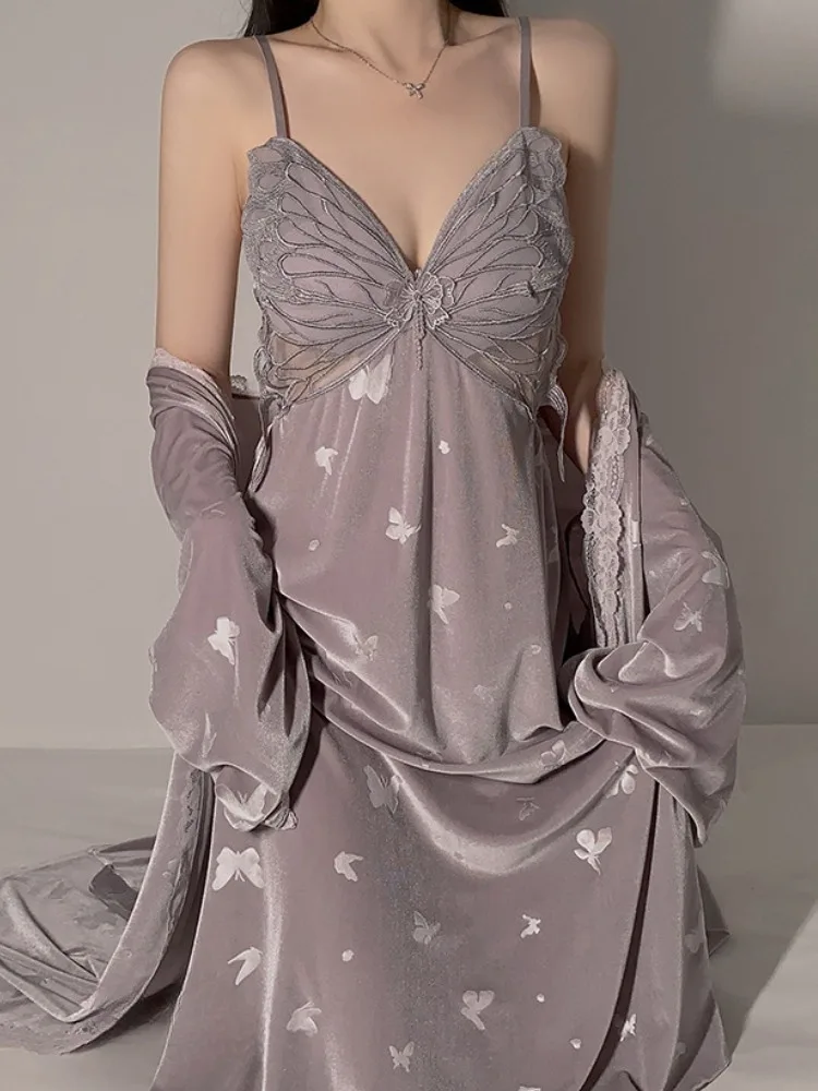 

Sexy Sleepwear Night Dress Lingerie Women Nightwear Loose Lace Temptation Underwear Lady Spaghetti Strap Nightdress Nightgown