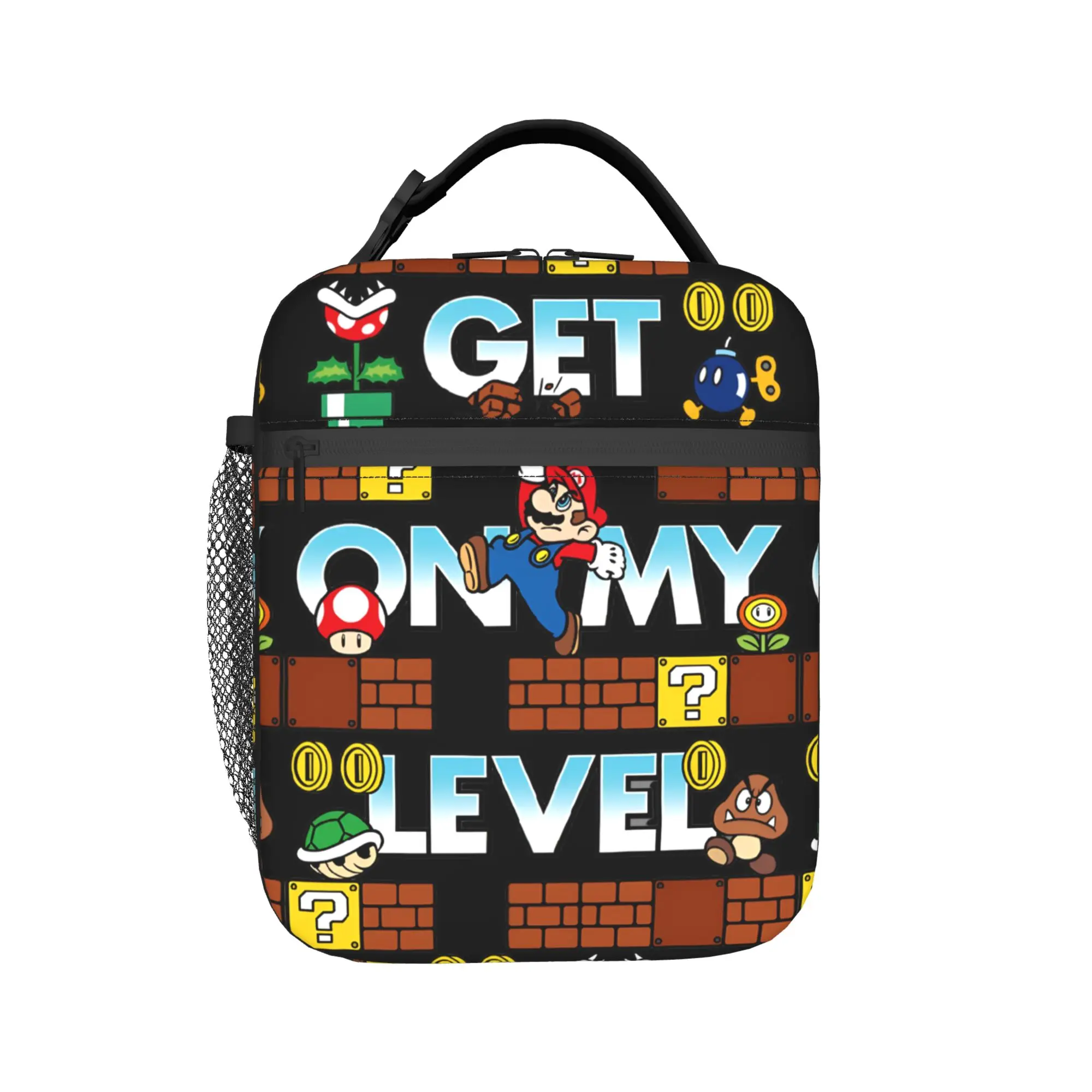 

Custom M-Marioed Thermal Insulated Lunch Bags Women Men Cartoon Resuable Lunch Tote for Work School Travel Storage Food Box