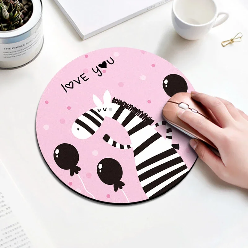 Kawaii Round Mouse Pad Desk Pad Laptop Mouse Mat for Office PC Computer Keyboard Non-Slip Rubber Desk Mat Cute Mouse Pad 2025