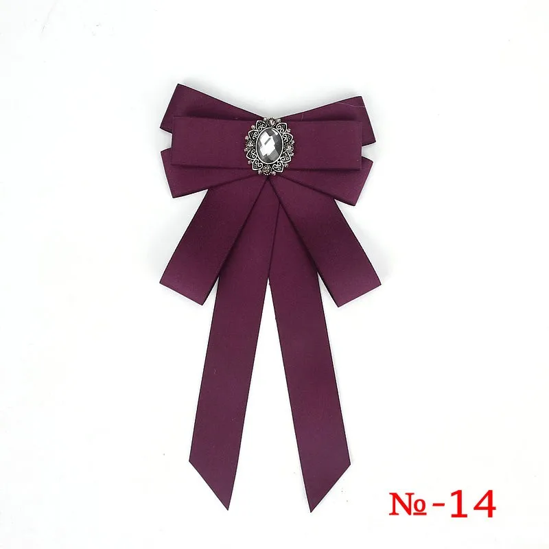 Modische Schwarze Schleifen-Krawattenklammer Rotes Diamant-Fliegeband Weiße Strass-Hemdfliege Geschenk für Damen Accessoires – Detail 15