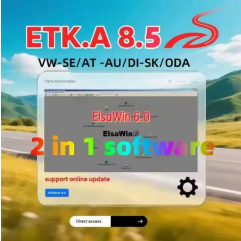 Etka 8.5 +ElSawins 6.0 Car Repair Software, Electronic Parts Catalog, Latest Version for Group Vehicles, Automotive Repair