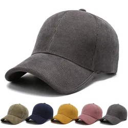 Brand Men's Baseball Cap Autumn Winter Casual Solid Corduroy Hard Top Cap Snapback Caps for Women Bone Gorras Dad Hat Wholesale