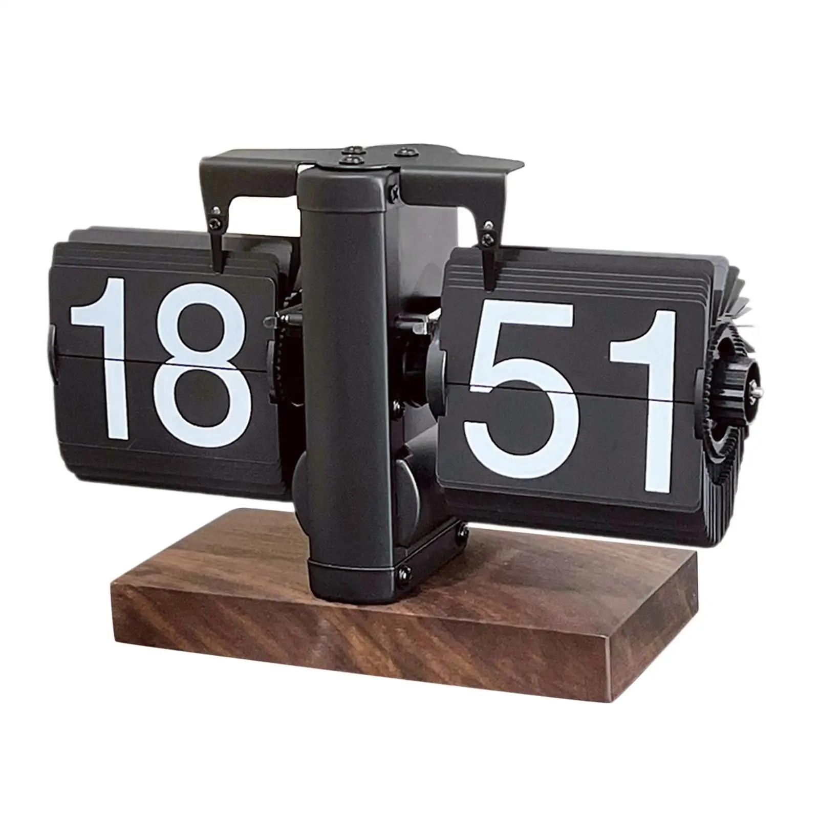 Retro Flip Down Desk Clock Vintage Mechanical Table Clock Digital Decor for Bedroom Office Hotel