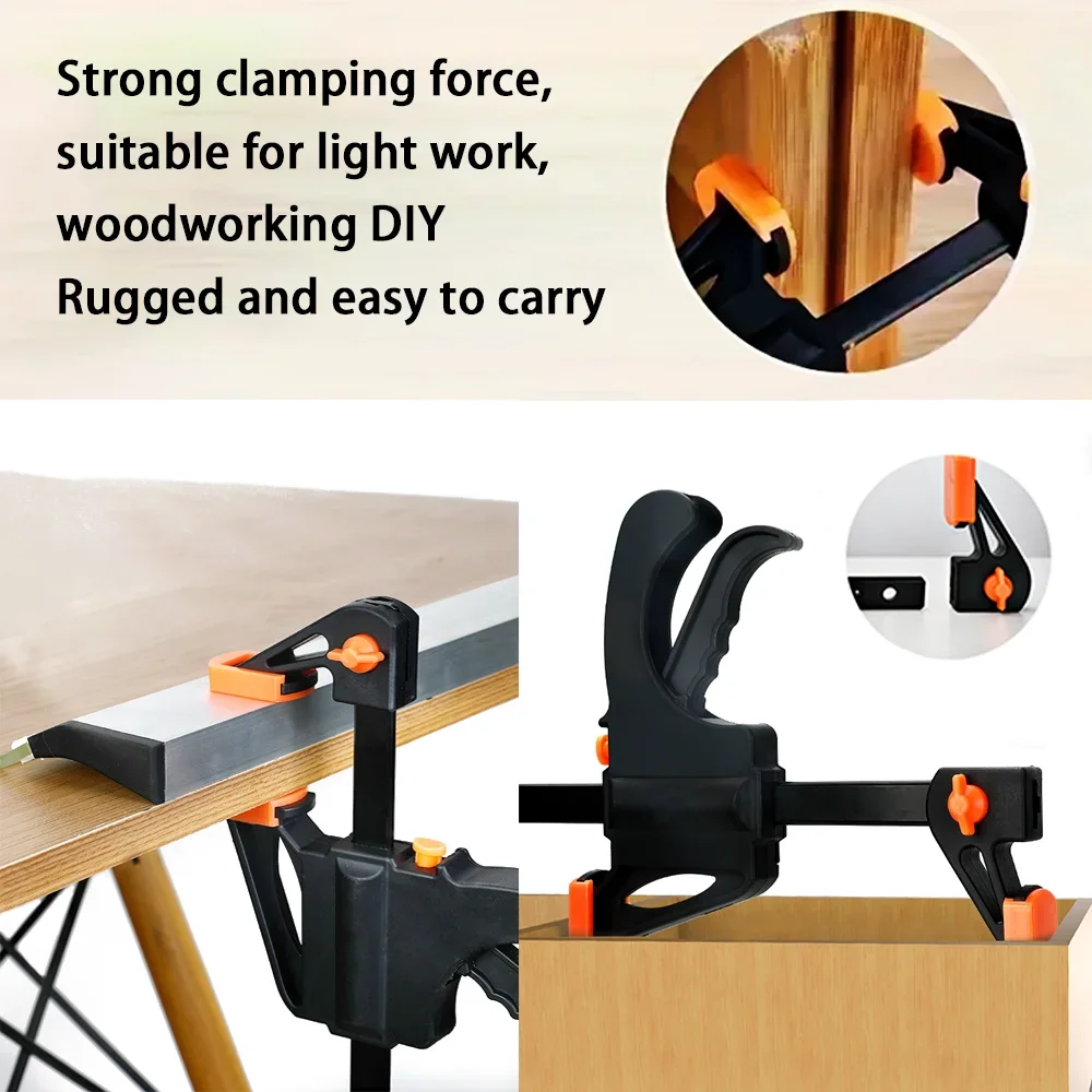 4' F Woodworking Clamps Quick Fixed Type Glass Wooden Board Connection Clips Tool Portable Squeezing Nylon Work Bar Kit 1/2/4pcs