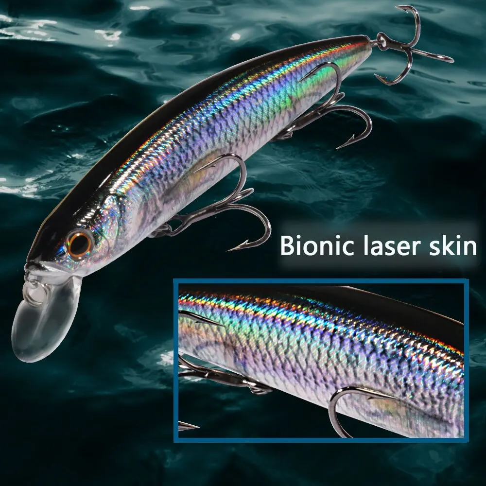 Sospensione Minnow 24g 14cm Fishing Lure Top Water Weight System HardBait Pesca Strong Treble Hook Wobbler Swimbait Bait Jerkbait