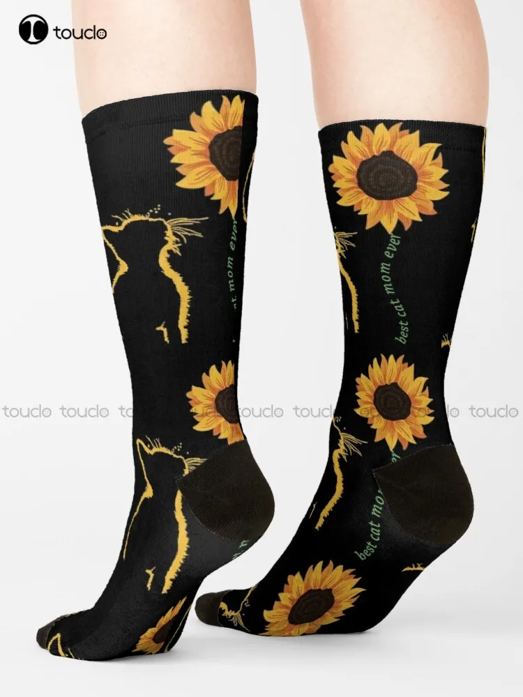 Best Cat Mom Sunflower Socks Funny Socks For Men Unisex Adult Teen Youth Socks Christmas Gift Custom Hd High Quality Fashion New