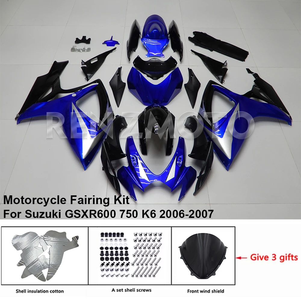 

S0606-129a Motorcycle Fairing Set Body Kit Plastic For Suzuki GSX-R600 R750 2006-2007 K6 K7 Accessories ABS Injection Bodywork