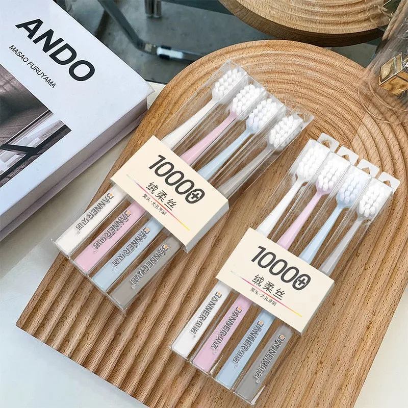 escova-de-dentes-de-cerdas-macias-para-uso-domestico-adulto-escova-de-dentes-de-limpeza-com-cabeca-larga-estilo-japones-e-dez-mil-cerdas-pacote-com-quatro