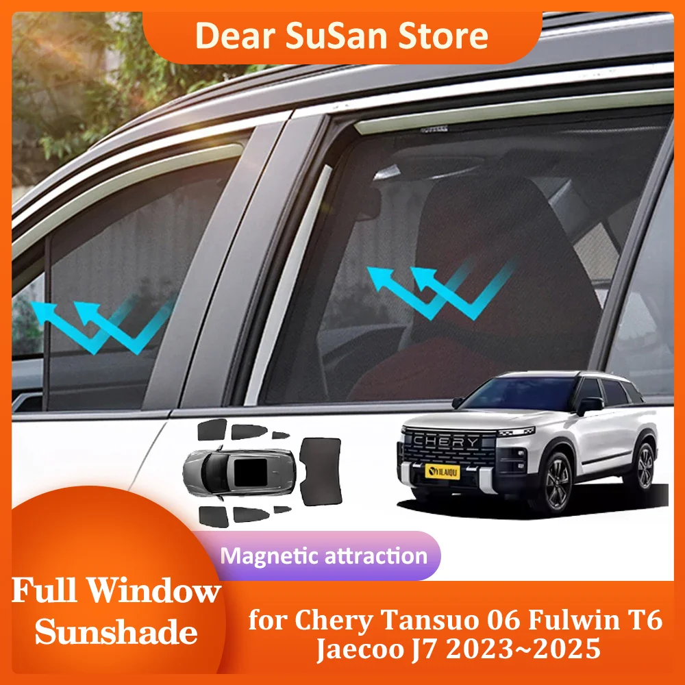 Magnetic Sunshade for Chery Tansuo 06 Fulwin T6 Jaecoo J7 2023~2025 Roof Windshield Curtain Window Sun Visor Cover Accessories