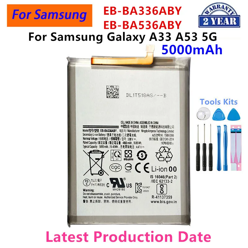 Brand New  EB-BA336ABY/EB-BA536ABY 5000mAh Battery For  Samsung Galaxy A33 A53 5G SM-A5360 A5360 +Tools