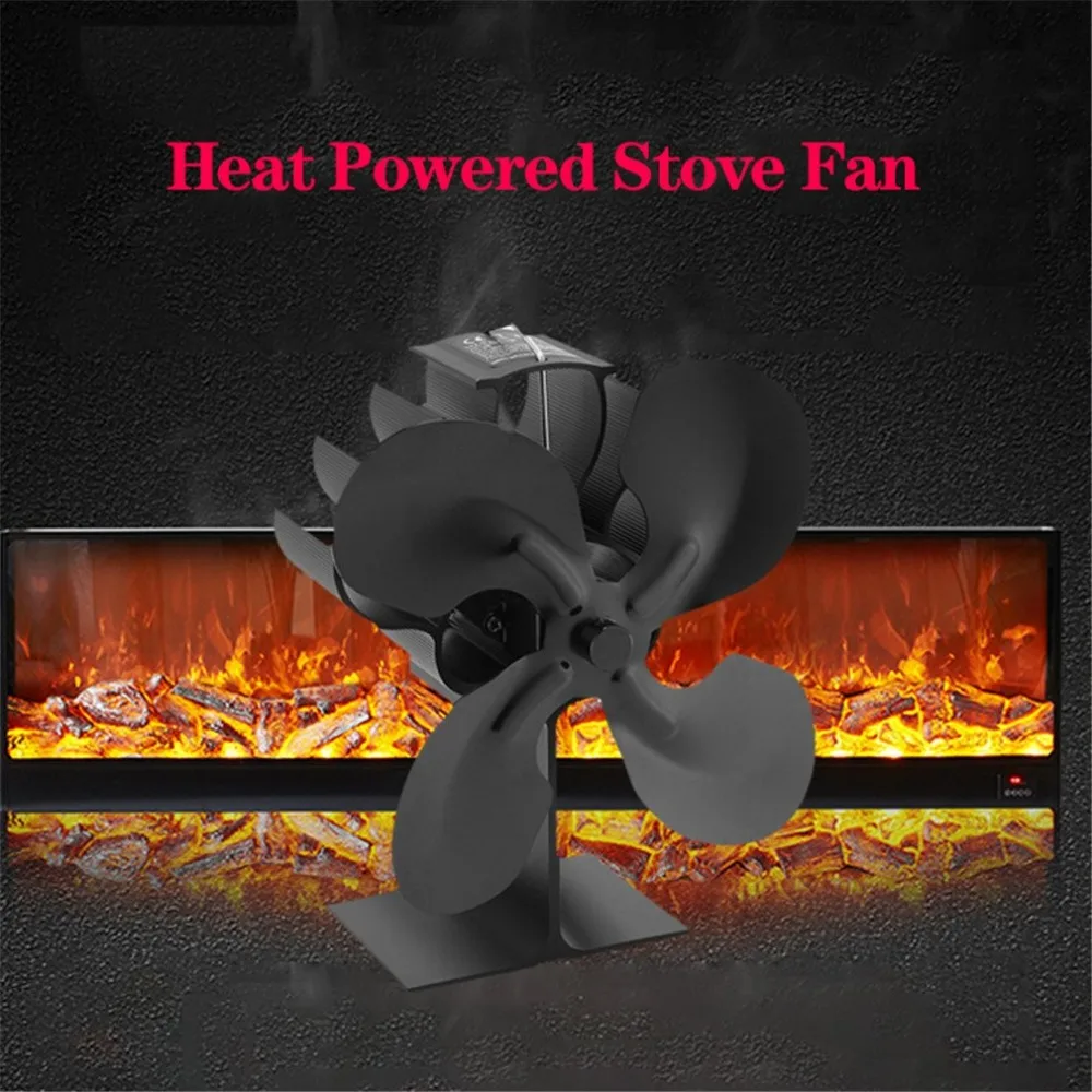 Wood Stove Heat Powered Stove Fan Fireplace Fan Log Burner Fan for Gas/Pellet/Log/Wood Buring Stove Efficient Heat Distribution