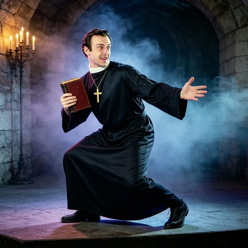 Classic Male Priest Stage Performance Costume Single Robe Men's Dress Up Costume Halloween Celebration Party Cosplay Priest Robe - view 6