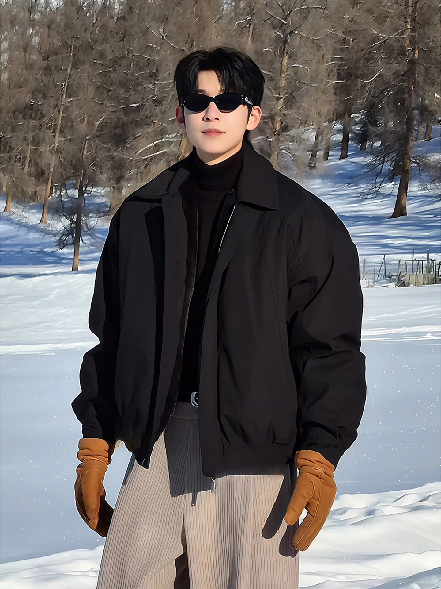 

Men's ort Puffer Jaet 2025 Winter Design Sense Patchwork Stand Collar Flight Windproof mat Sle Warm Outerwear