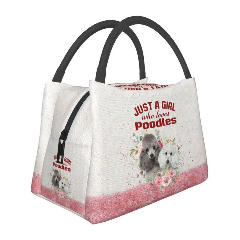 

Love Poodle Dog Insulated Lunch Bags for Women Resuable Cute Puppy Cooler Thermal Bento Box Beach Camping Travel